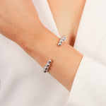 MINIMALIST BALL BANGLE BRACELET | White Rhodium Plated