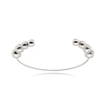 MINIMALIST BALL BANGLE BRACELET | White Rhodium Plated