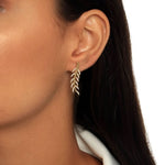 LEAF STUDDED EARRINGS | 18k Gold Filled