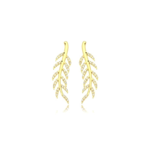 LEAF STUDDED EARRINGS | 18k Gold Filled