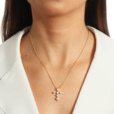 PEARL CROSS NECKLACE | 18k Gold Filled