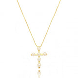 PEARL CROSS NECKLACE | 18k Gold Filled