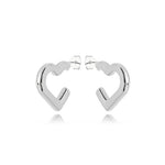 HEART EARRINGS | White Rhodium Plated