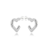 HEART EARRINGS | White Rhodium Plated