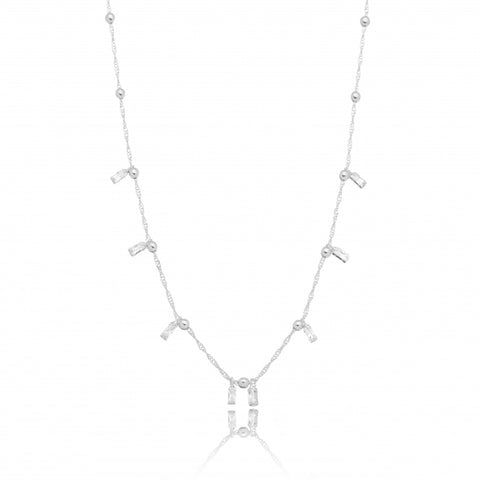 DELICATE CRYSTALS NECKLACE | White Rhodium Plated