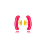 ENAMEL PINK EAR HOOK EARRINGS | 18k Gold Filled