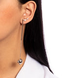 BALL DROP EARRINGS | White Rhodium Plated