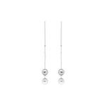 BALL DROP EARRINGS | White Rhodium Plated