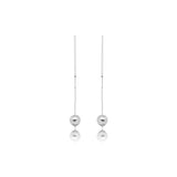 BALL DROP EARRINGS | White Rhodium Plated