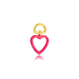 COLOR HANGING HEART CHARM NECKLACE | 18k Gold Filled