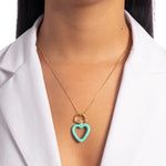 COLOR HANGING HEART CHARM NECKLACE | 18k Gold Filled