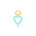 COLOR HANGING HEART CHARM NECKLACE | 18k Gold Filled