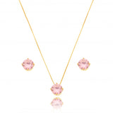 PINK STONE CIRCLE SET | 18k Gold Filled