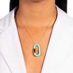 COLOR CARABINER CHARM NECKLACE | 18k Gold Filled