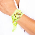 WRAP AROUND FABRIC WITH HEART CHARM BRACELET | 18k Gold Filled