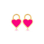 ENAMEL HEART LOCK EARRINGS | 18k Gold Filled