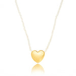 HEART CHARM STONE NECKLACE | 18k Gold Filled