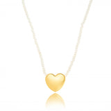 HEART CHARM STONE NECKLACE | 18k Gold Filled