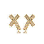 X STUDDED EARRINGS | 18k Gold Filled