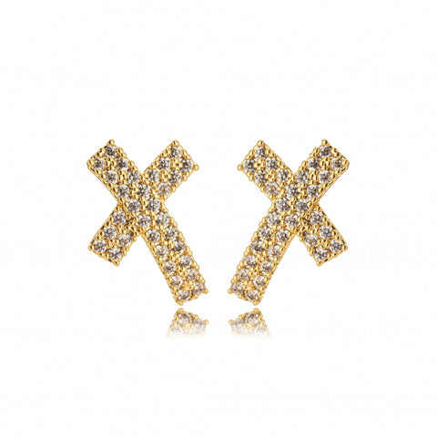 X STUDDED EARRINGS | 18k Gold Filled