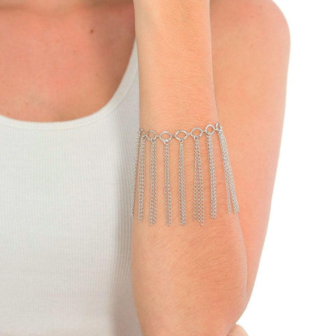 HANGING CHAINS BRACELET | White Rhodium Plated