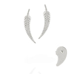 LEAF EARRINGS | White Rhodium Plated