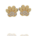 STUDDED PAW PRINT EARRINGS | 18k Gold Filled