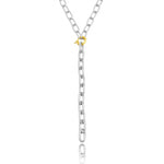 CHAIN LINK STATEMENT NECKLACE | White Rhodium Plated