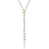 CHAIN LINK STATEMENT NECKLACE | White Rhodium Plated