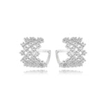 PAIR OF DELICATE FAKE PIERCINGS | White Rhodium Plated