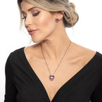 PURPLE HEART STONE SET | Black Rhodium Plated