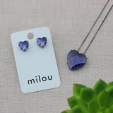 PURPLE HEART STONE SET | Black Rhodium Plated