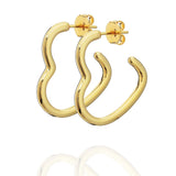 HEART TUBE HOOP EARRINGS | 18k Gold Filled