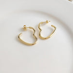 HEART TUBE HOOP EARRINGS | 18k Gold Filled