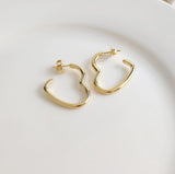 HEART TUBE HOOP EARRINGS | 18k Gold Filled