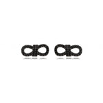 ONYX KNOT STUD EARRINGS | Black Rhodium Plated