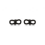 ONYX KNOT STUD EARRINGS | Black Rhodium Plated