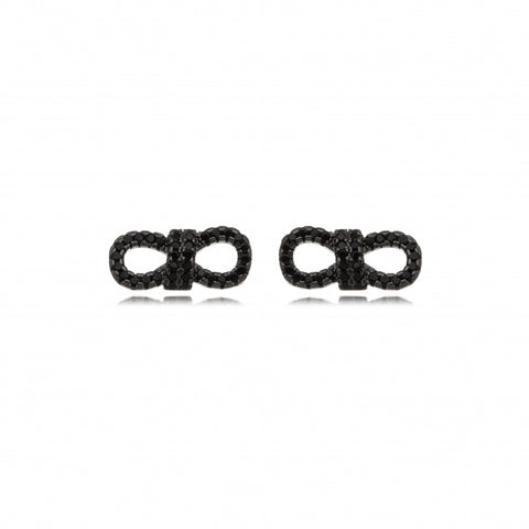 ONYX KNOT STUD EARRINGS | Black Rhodium Plated