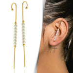 PEARL EAR PIN EARRINGS | 18k Gold Filled