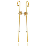 STUDDED FLOWER EAR PIN EARRINGS | 18k Gold Filled