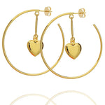 CIRCLE HEART HOOP EARRINGS | 18k Gold Filled