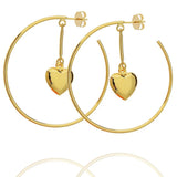 CIRCLE HEART HOOP EARRINGS | 18k Gold Filled