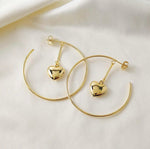 CIRCLE HEART HOOP EARRINGS | 18k Gold Filled