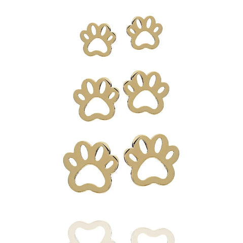 PAW PRINT TRIO EARRINGS | 18k Gold Filled