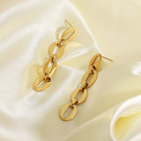 CHAIN LINK DROP EARRINGS | 18k Gold Plated