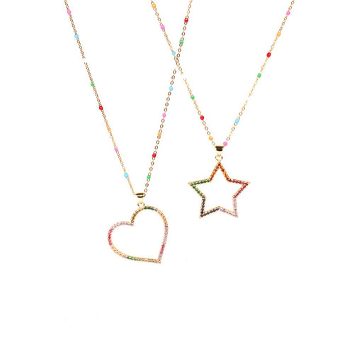 COLORFUL SHAPES NECKLACE | 18k Gold Plated