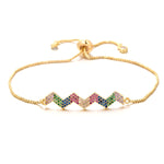 COLORFUL CRYSTAL ZIGZAG BRACELET | 18k Gold Plated