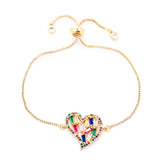 COLORFUL CRYSTAL HEART BRACELET | 18k Gold Plated