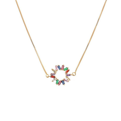 COLORFUL CRYSTAL NECKLACE | 18k Gold Plated