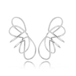 FULL PAIR EAR CUFF FAKE PIERCING | White Rhodium Filled